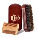 Kumis jenggot, 100% Boar Bristle Natural Black Walnut Wood Kumis Rambut Sisir Brush Rambut Brush Brush Brush