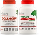 Full Life Hydrolyzed Collagen dan Moringa Oleifera Capsules - Dietary Suplemen Bovine Collagen untuk Perempuan dan Pria, Gluten- Free - Veggie Capsules