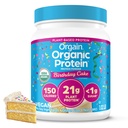 Orgain Vegan Powder, Kue Ulang Tahun - 21g Plant berbasis Protein, 7g Prebiotic Fiber, Low Net Carb, No Laktosa Ingrediens, No Ditambahkan Sugar, Non-GMO, for Shakes & Smoothies, 1.02 lb