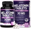 Melonalin 30mg Tablet untuk Orang Dewasa (240 Tablet) - Quast Dissolve Tablet dengan 30mg Melonalin Per Tablet - Bebas Glet, Non-GMO, 100% Vegetarian, & Great Tasting - Dicampur Berry Flavor - Dibuat di Amerika Serikat