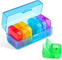 Zoksi Weekly Pill Organizer 2 Kali sehari, Blue 7 Day Am Pill Box, Daily Am Pill Organizer 7 Day, Portable Vitamin Pill Case, Weekly Pill Box for Fish Oils, Vitamin, Suplemen