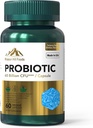 Probiliotik 60 Milyar CFU 124; Mendukung Kesehatan Digesi & Ammune (1 Botol-60 Kapsul-2mo Supply); Berisi 7 Strain Probiosis Natural 124; Non-GMO Gluten & Soy Bebas