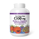 Faktor Alam, Anak-anak Chewable Vitamin C 500 mg, Mendukung Kesehatan Kebal, Tulang, Gigi, Gums, Blueberry, Raspberry dan Boysenberry, 90 Cacah (Paket 1)