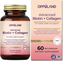 Biotin dan Collagen Suplemen - Biotin 5000 mcg + Collagen untuk Women-Support Strong Hair, Nails & Sehat Skin- 60 Veggie Capsules