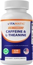 Vitamin L- Theanine 200mg dengan Caffeine 100mg - 120 Vegetarian Tablet Nootropic Supplemen Focused Energy & Mental Clarity