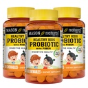Mason Natural Healthy Kid Probiotic with Fiber - Healthy Digetical Fungsi, Peningkatan Kesehatan Gut, 60 Chewables (Paket 3)