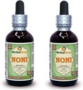 Noni (Morinda Citrofol) Glycerite, Organic Dried Fruits Alcohol- Free Liquid Extract (Nama Merek: HerbalTerra, Proughtly Made in USA) 2x2 Fl.oz (2x60 ml)