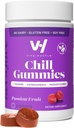 VitaHustle Chill Gummies for Stress Relief, 300 mg KSM 66 Ashwagandha, L- Theanine, Vegan, Mood Gummies, Balance Cortisol, Fokus (Passion Fruit) 50 Count