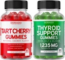 Tart Cherry (90 Gummies) Dukungan Tingkat Acid Uric untuk Dewasa - Antioksidant yang kuat dengan Dukungan Benih Celery dan Thyroid (90 Gummid) Ashwaganda & Bladderwrack Dukungan - Vegan & Dibuat di Amerika Serikat