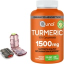 Suplemen Turmeric 1500mg, 95% Curcuminoid, 220 Kapsul (Supply 11- Day) dengan Dua (2) Cass Pill Travel.