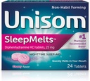 Unisom SleepMelts, Nighttime Sleep-aid, Diphenhydramine HCI, 24 Tablet, 25mg