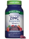 Nature 's Truth Zinc Gummies for Dewasa 124; 50mg = 124; 120 Count 124; Vegan, Non-GMO & Gluten Free Suppplemen = 124; Dicampur Berry Flavor