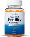 Terbaik Nest Wellness Fertility Gummies - Prenatal Multivitamin for Conception - Suplemen Nutrisi dengan Metholated Vitamin - Dukungan Kesehatan Vibrant dengan Koenzim Q10 - Peach, 60 Gummies