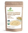 Akar Powder Organik Ashwagandha - 1.10 Ibs (17.64 oz): Kraft Bag yang dapat diselamatkan, Non-GMO, India Ginseng, Withania Somnifera -100% Raw dari India, oleh SHOPOSR