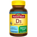 Nature Made Vitamin D3 2000 IU (50 mcg), Dietary Supplemen Bone, Teeth, Muscle and Immune Health Suftgel, 250 Hari Suppply
