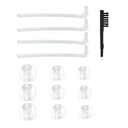 Universal BTE Hearing Aid Eartips Domes Set - Termasuk 9 Single Layer Ear, 4 Resund Tubes, dan 1 Cleaning Brush