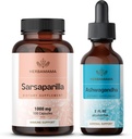 HERBAMAMA Sarsaparilla dan Ashwagandha Kit - Bundle of 1000 mg Sarsaparilla Root Capsules & Ashwagandha Root Tasture 2 - Vegan, Non-GMO, Sugar & Alcohol- Free - 2 Pack