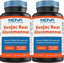 Nova Nutritions 2 Pack Konjac Root Glucomannan Capsules 2000 mg / Serving Veggie Caps 180 Count (Total 360 Kapsul)