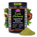 Tonic Herbs Tonic Tonic Alchemy Superfood Greens Powder with 91 Ingrediders: Tonic Herbs, Ashwagandha, Mushroom, Progories, Super Greens, Seands, Buah Vegetables, Spirulina - 30 Pelayan