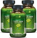 Irwin Naturals Double Potency 5-HTP Extra - 60 Liquid Soft- Gels, Pack of 3 - for Relaxation & Serotonin Produksi - 90 Total Serotonin