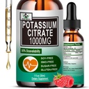 Potasium Citrate Liquid Drops, Potasium Suplemen 1000mg Liquid Duid Dukung Muscle Crimp Relief, Heart Health and Sleep, Sangat Absorbable for Women & Men, Vegan, 30 Servis