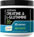 Fitness Labs Jerman Creatine dan L- Glutamine 124; 1.1 lbs 12.4; Monohydrate dan Creapure Powder 126; Gegan Suplemen Kebugaran