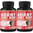 BMVINVOL (2 Paket) Horny Goat Capsules Weed dengan Maca, Tribulus, Ginseng. Ashwagandha, Tongkat Ali - 8- 1 untuk Dukungan Tingkat Energi