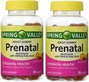 Spring Valley Dewasa Gummy Prenatal Multivitamin dengan DHA & Folic Acid (Paket 2) 180 Gummies Total