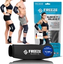 FreezeSleeve Ice & Heat Therapy Compression Sleeve- Dapat digunakan kembali, Flexible Gel Hot / Cold Pack, 360 mencakup Knee, Elbow, Ankle, Barat-Hitam, X-Small