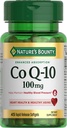 Nature 's Bounty CoQ10 100mg for Heart Health Support, Non- GMO Q- Sorb Koenzim Q-10 Antioksidant Dukungan dan Wellness Kardiovaskular, Supplemen Dietary, Rapid Rapid Relove Softgels, 45 ct