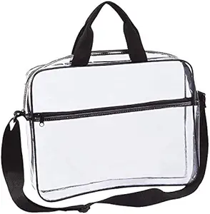 Bersihkan Portfolio Briefcase Messenger dengan Handles Work Document Storage Hoder Transparent File Organizer dengan Pouch & Pen Pocket On Side