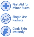 Globe First Aid Burn Gel dengan Aloe 0.9g Packets, (Box of 144) Advanced Aid Gel untuk Bantuan Sementara Minor Burns, Cuts, dan Scrapes