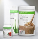 Trio Combo HERBALIFE Formula 1 Sehat Nutres Shake Mix (Cafe Latte 780g) -Herbal Aloe Konsentrasikan Pint (asli 473ml) - Konsentrat Teh Herbal (102g)