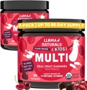 Anak Llama Multivitamin Gummies, Vegan, Organik dengan Vitamin D, C & K, Toddler Real Fruit Vitamin, Suplemen Chewable Food Multivitamin, No Added Sugar Cane, Cherry, 2 Pk