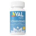 VAL D3 + K2 (MK-7) 5000 IU & 90 mcg - Bone & Heart Health Support - Potensi Tinggi, Non-GMO, Easy to Swallow - 90 Vegan Capsules - D3 K2 Supplemen Dibuat di Amerika Serikat