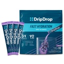 Paket Hidration DripDrop - Grape - Single Serve Electrolytes Powder Minum Mix - Non-GMO, Gluten Free, Vegan - 32 Tongkat