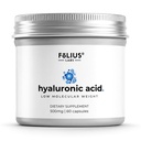 Kesucian Tinggi Ultra Hyaluronic Acid 500mg - 95% Sodium Hyalonate - Sangat Purified dan Bioavable - Low Molecular Weight - Non-GMO Fermentasi - 60 Capsules
