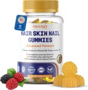 Premium Hair Skin dan Nails Gummies - 5000 Mcg Biotin Vegan Vitamin for Men & Women - Promotes Heally Hair Growth, Strong Nails, Radiant Skin - 10X Extra Energy - Blueberry Flavour