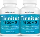 1500 MG Tinnitus untuk Telinga Berdering, Persediaan Tinnitus untuk Peringkat Telinga, Campuran Herbal Proprietary, Ear Tinnitus untuk Pria Perempuan, (60 Caps, 2- Pack)