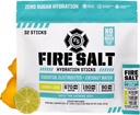 Fire Science Fire Salt Hydration Sticks, Electrolytes & Coconut Water, Hidration Drink with Magnesium, Potasium & Sodium, Zero Sugar, Single Serve On The Go Packs, Lemon Lime Flavor, 32 Count