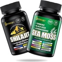 Sea Moss and shilajit Bundle - 90 Count - Sea Moss, Black Seed Oil, Ashwagandha, Turmeric & Shilajit, Burdock, Bladderwrack 21 dalam 1 Packs (2 Packs) Brown2