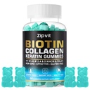 Biotin Collagen Gummies - Hair Skin dan Nails Vitamin for Women & Men - Hair Growth Vitamin: B1, B2, B3, B6, B7, Collagen, Kertin, Vitamin A & D