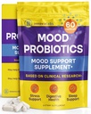 Probiotik Mood Lab InnovixLabs untuk Perempuan & Pria, Secara klinis Mempelajari Digetical Diood Supplemen, Lacleillus Helveticus Rosell-52ND & Bifidobacterium Longum Rosells - 175, 60 Capsules