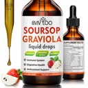 Soursop Gravoid Drops for Cell Support & Regeneration, Immune Boost, Relax, Liver and Sleep, Soursop Bitters Liquid, Sugar / Gluten Free, Natural Strawberry Flavor - 2 Fl Oz (60ml) Bottle