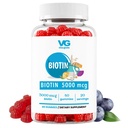 VITA GLOBE Biotin Guomin 5.000 mcg - Extra Kekuatan Rambut, Skin & Nails Dukungan - Campuran Berry Flavor, Vegan, Non-GMO Gummy Vitamin untuk Perempuan & Pria - 40 Cacah (Paket 1)