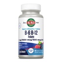 KAL Vitamin B-6, B-12 & Folic Acid Suplement, Heart Health, Energy & Red Blood Cell Support *, with Vitamin B12 Methylcobalamin & Folate, Natural Berry Flavor, 60 Servids, 60 ActivMelt Micro Tablets