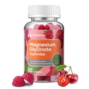 Magnesium Glycinate Gummies 400mg, Sugar Free Magnesium Suplemen w / Ashwagandha, Zinc, Vegan Magnesium Glycinate Supplemen untuk Dewasa - 60 Cherry Gummies
