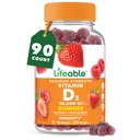 Lifeable Vitamin D3 1000IU 124; Tasting Bone Stronger Suplemen 124; Vitamin D3 Gummies untuk Bone Health 124; Vitamin D Gummies untuk Dewasa, Pria, Perempuan 124; 90 Gummies