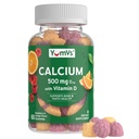 YumVs Calcium 500mg dengan Vitamin D3 - Raspberry dan Orange Flavor Kalsium D Gummies, Suplemen Calcium Chelable untuk Anak-anak & Dewasa, Vitamin D Calcium Gummies, Kosher Halal Gluten Bebas (60 Count)