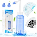URAQT Neti Pot, Nasal Rinse Kit Nose Wash Cleaner, 300ml Sinus Rinse Bottle dengan 20 Paket Garam Nasal Wasting dan 10 Thermometer Sticker, Tekanan Rinse Nasal Irrigation untuk Dewasa dan Kid BPA Free
